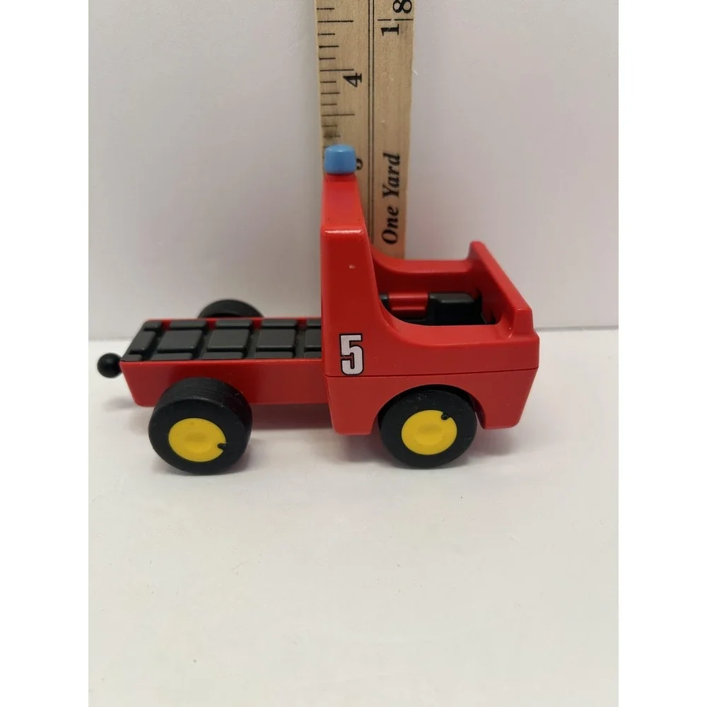Vintage 1980 Playmobil Red Fire Truck Toy Small Plastic Vehicle No 5 Kids Play